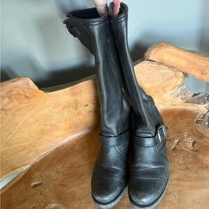 Frye Black Leather Tall Boots
